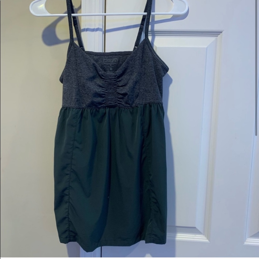 athleta athletic gray tank top flowy flattering
